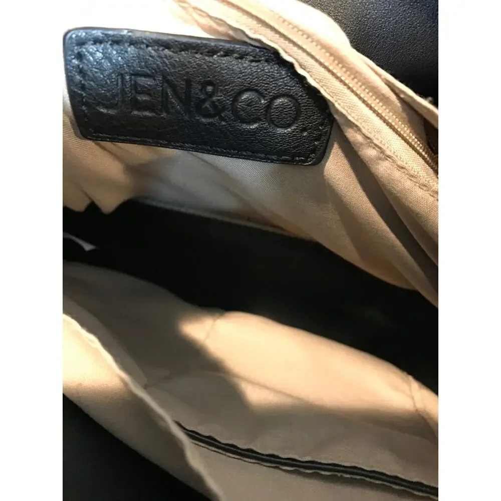 Jen & Co Tati Lizard Black Monogrammable Satchel